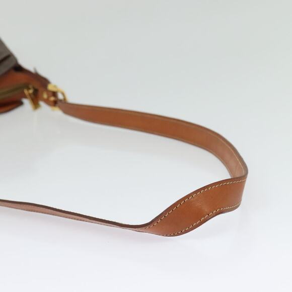 CELINE Macadam Canvas Shoulder Bag Pvc Leather Brown Gold - Picture 7 of 12